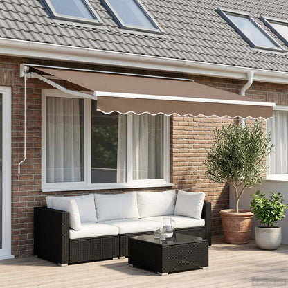 vidaXL Manual Retractable Awning Taupe 5 x 3 m Polyester and Aluminium 1