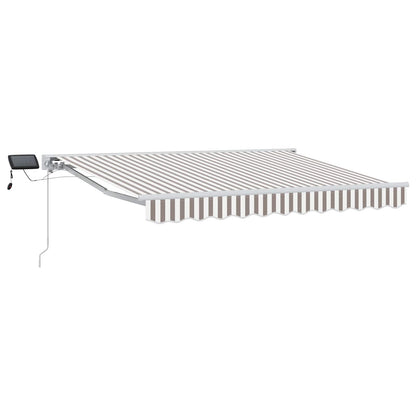 vidaXL Manual Awning Frame with LEDs Light Grey and White 5 x 3 m 2