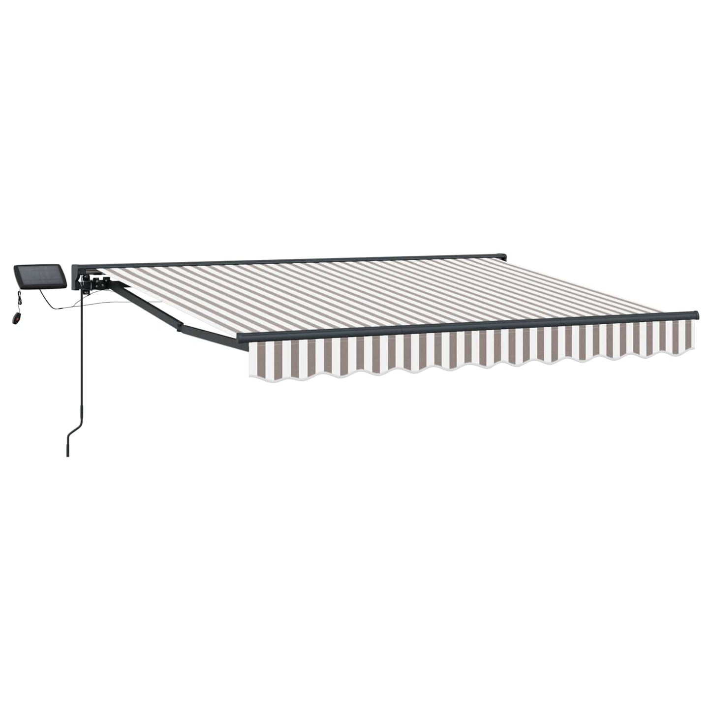 vidaXL Manual Awning Frame with LEDs Light Grey and White 5 x 3 m 2