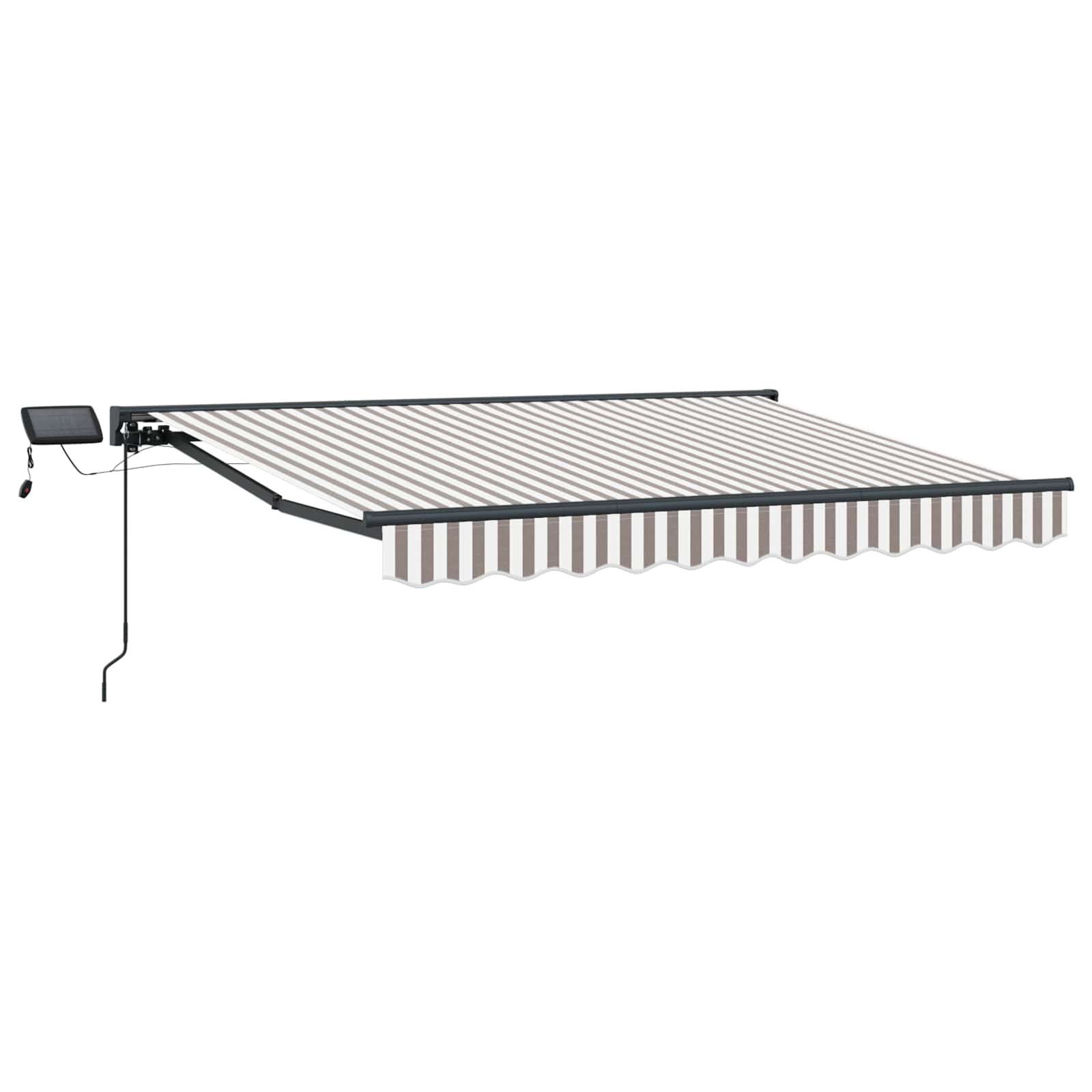 vidaXL Manual Awning Frame with LEDs Light Grey and White 5 x 3 m 2