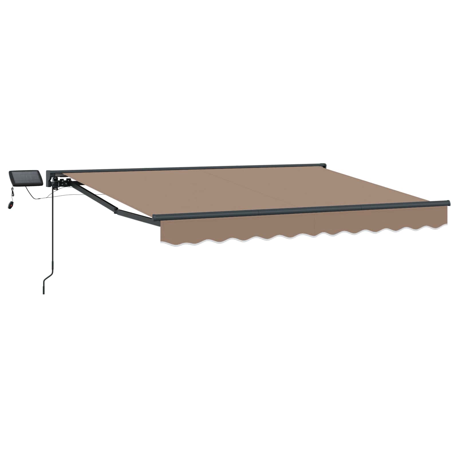 vidaXL Manual Awning Frame with LEDs Taupe 5 x 3 m 2