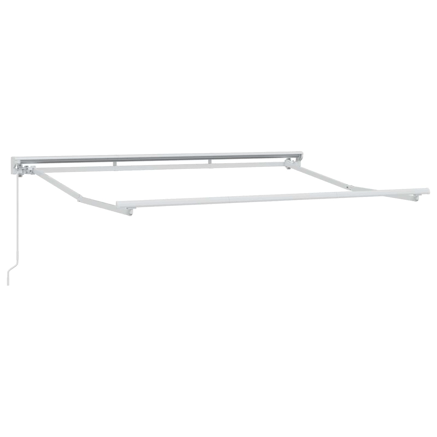 vidaXL Manual Retractable Awning Light Grey and White 5 x 3.5 m 3