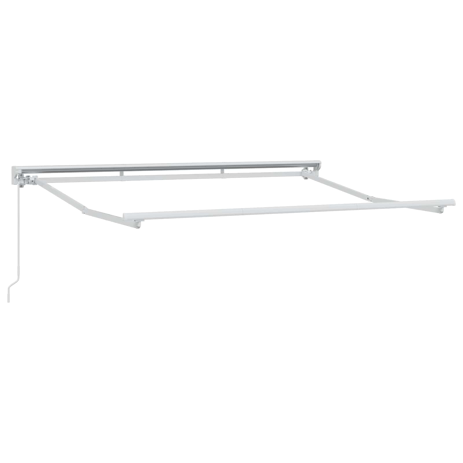 vidaXL Manual Retractable Awning Light Grey and White 5 x 3.5 m 3