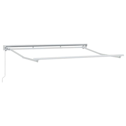 vidaXL Manual Retractable Awning Light Grey and White 5 x 3.5 m 3