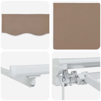 vidaXL Manual Retractable Awning Taupe 5 x 3.5 m 6