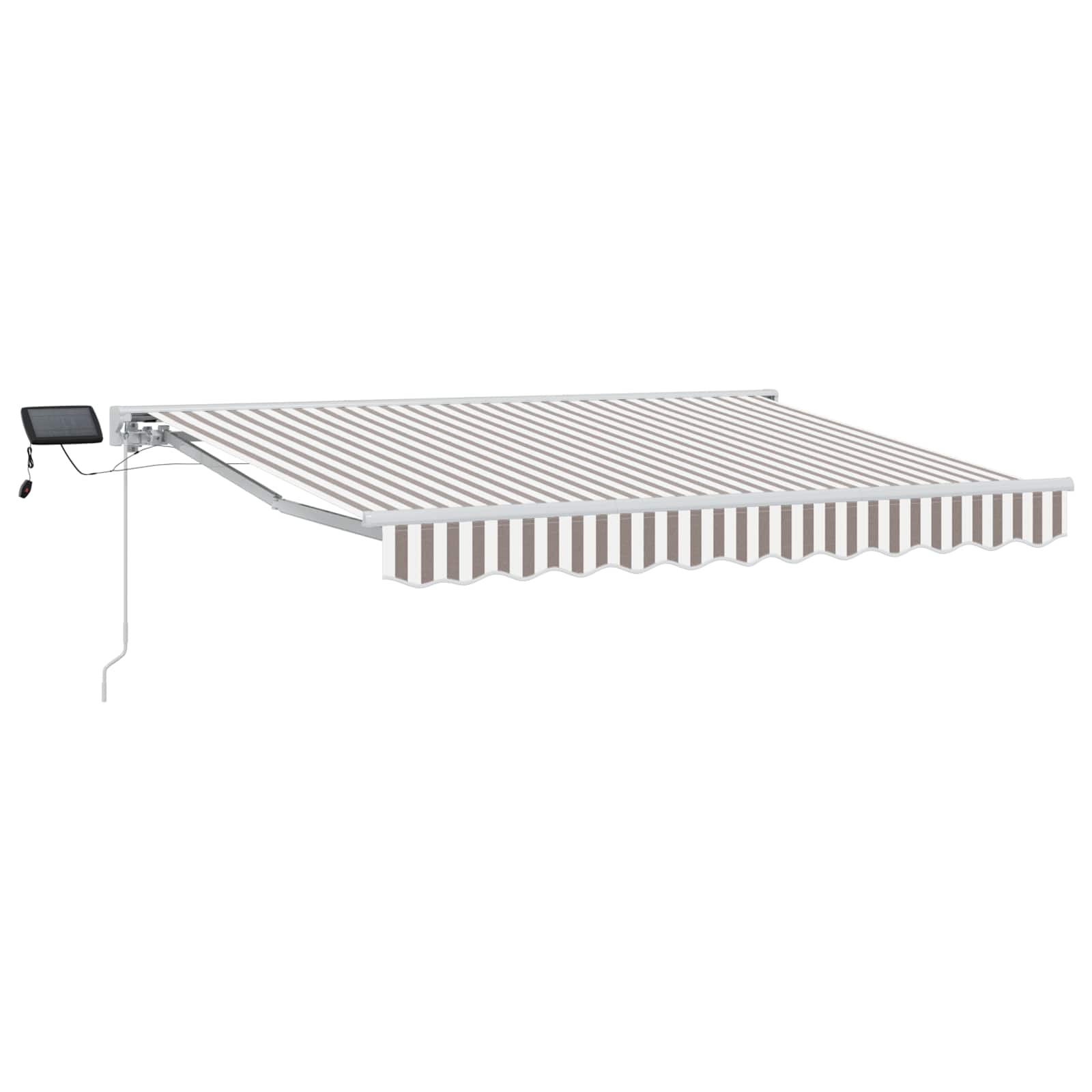 vidaXL Manual Awning Frame with LEDs Light Grey and White 5 x 3.5 m 2
