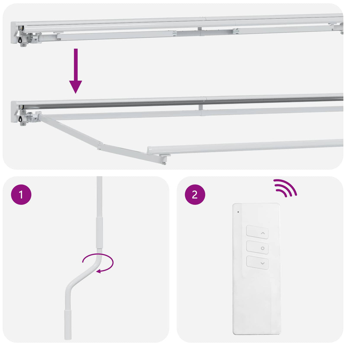 vidaXL Electric Retractable Awning Light Grey and White 5 x 3.5 m 6