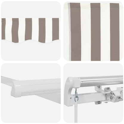 vidaXL Retractable Awning Light Grey and White 600 cm 4