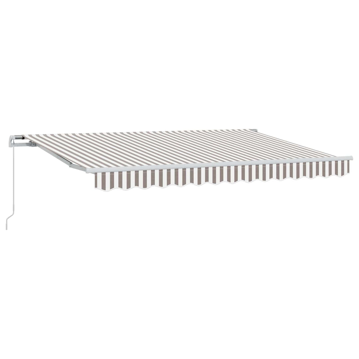 vidaXL Retractable Awning Light Grey and White 600 cm 2