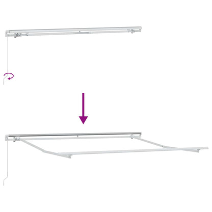 vidaXL Retractable Awning Light Grey and White 600 cm 5