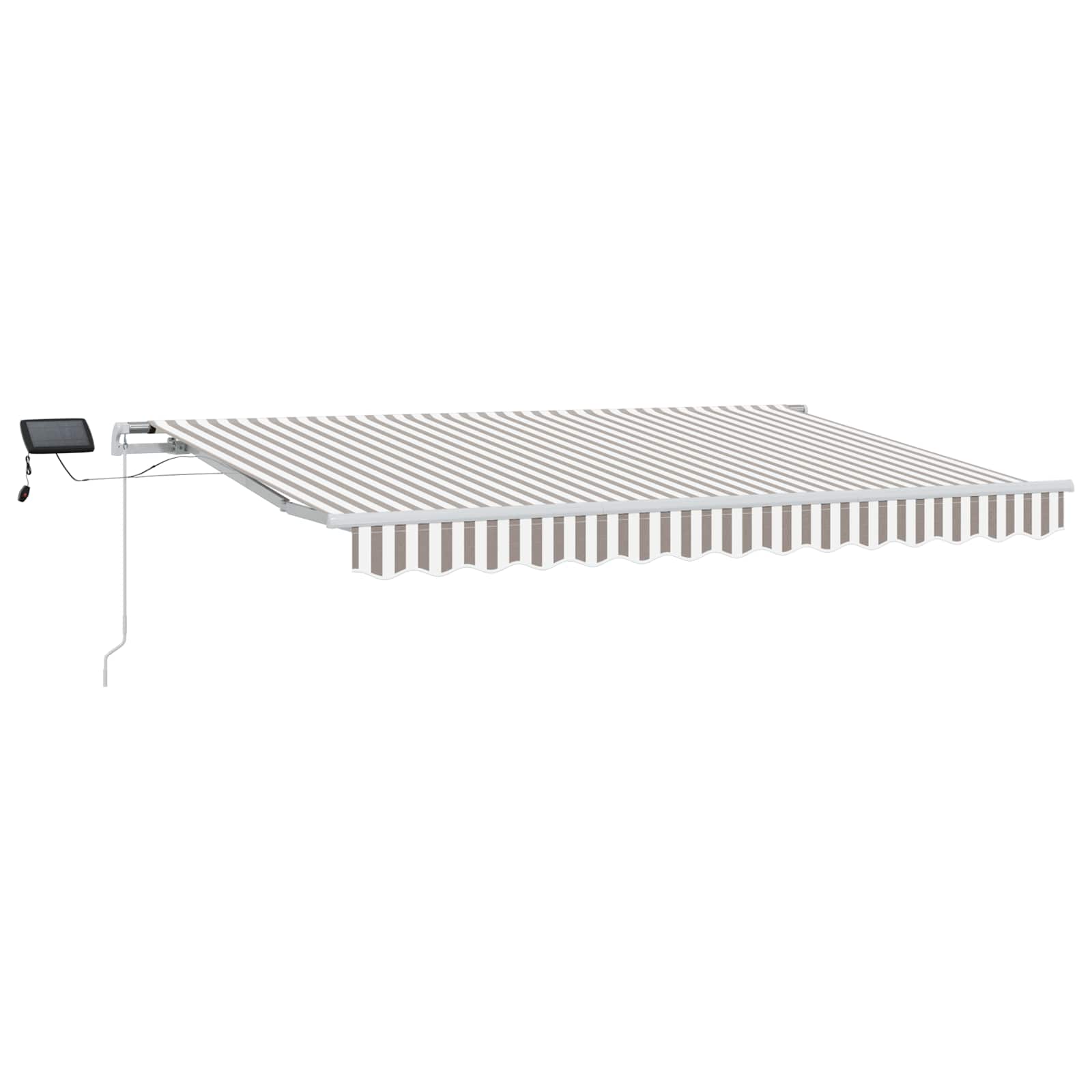 vidaXL Retractable Awning Light Grey and White 600 x 300 cm 2