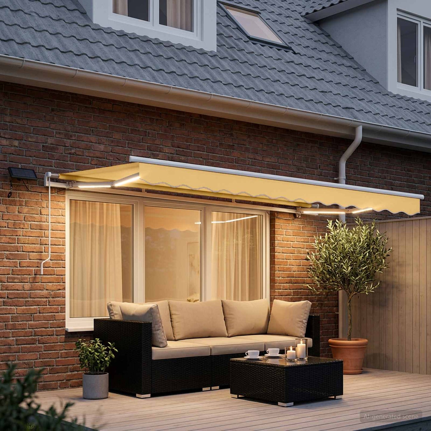 vidaXL Retractable Awning Sand 600 x 300 cm Fabric and Aluminium 3