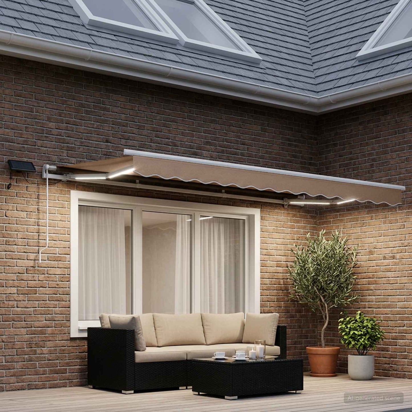 vidaXL Retractable Awning Taupe 600 x 300 cm Fabric and Aluminium 3