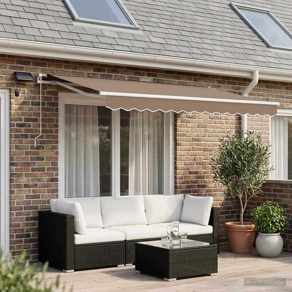 vidaXL Retractable Awning Taupe 600 x 300 cm Fabric and Aluminium