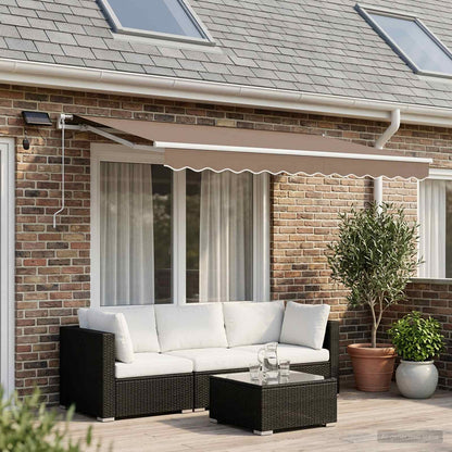 vidaXL Retractable Awning Taupe 600 x 300 cm Fabric and Aluminium 1