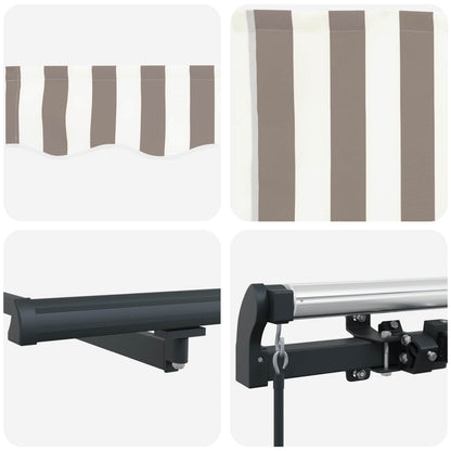 vidaXL Retractable Awning Light Grey and White 600 x 300 cm 6