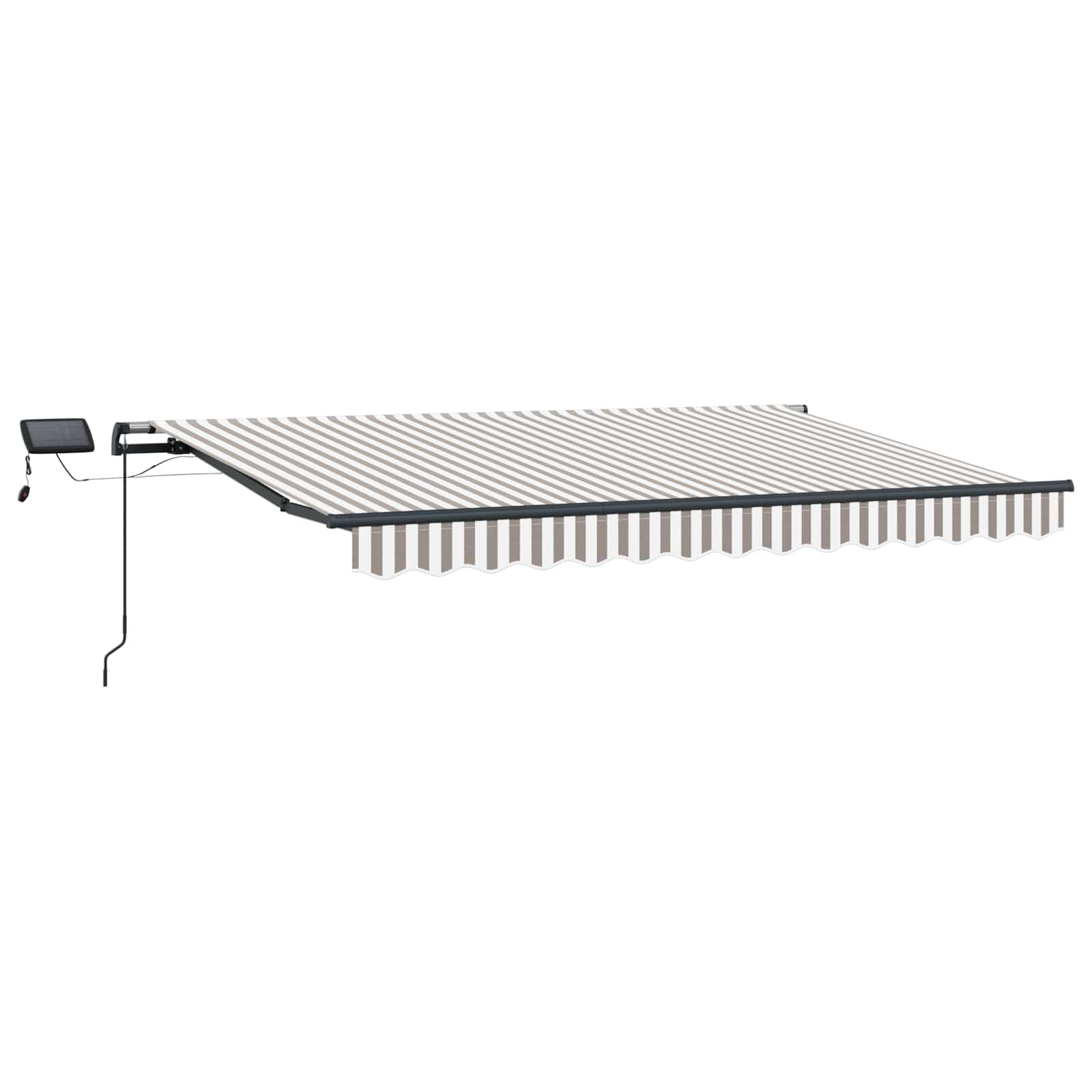 vidaXL Retractable Awning Light Grey and White 600 x 300 cm 2
