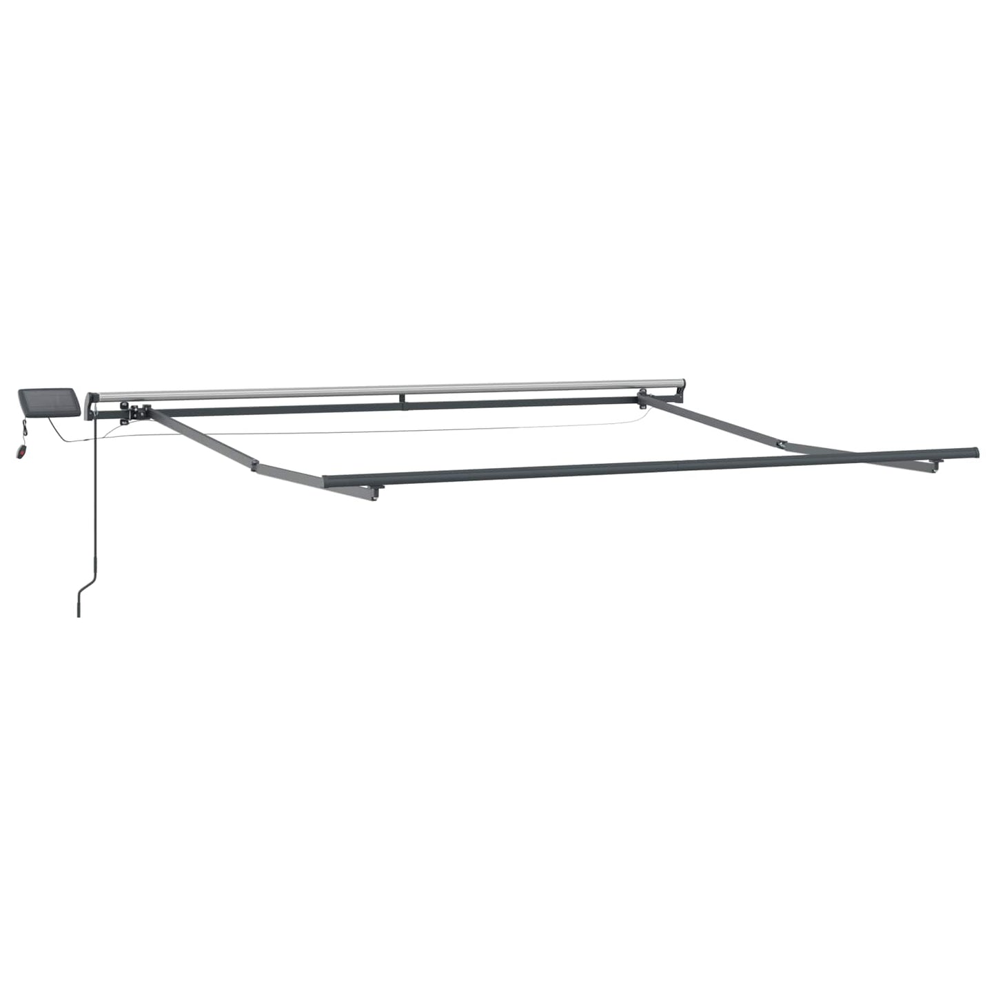 vidaXL Retractable Awning Light Grey and White 600 x 300 cm 4