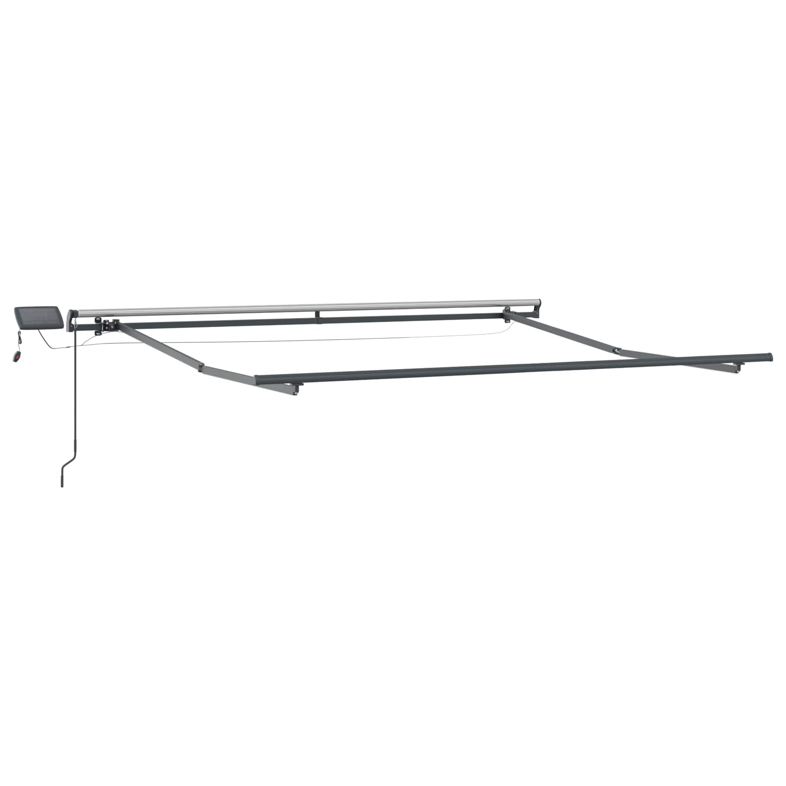 vidaXL Retractable Awning Light Grey and White 600 x 300 cm 4