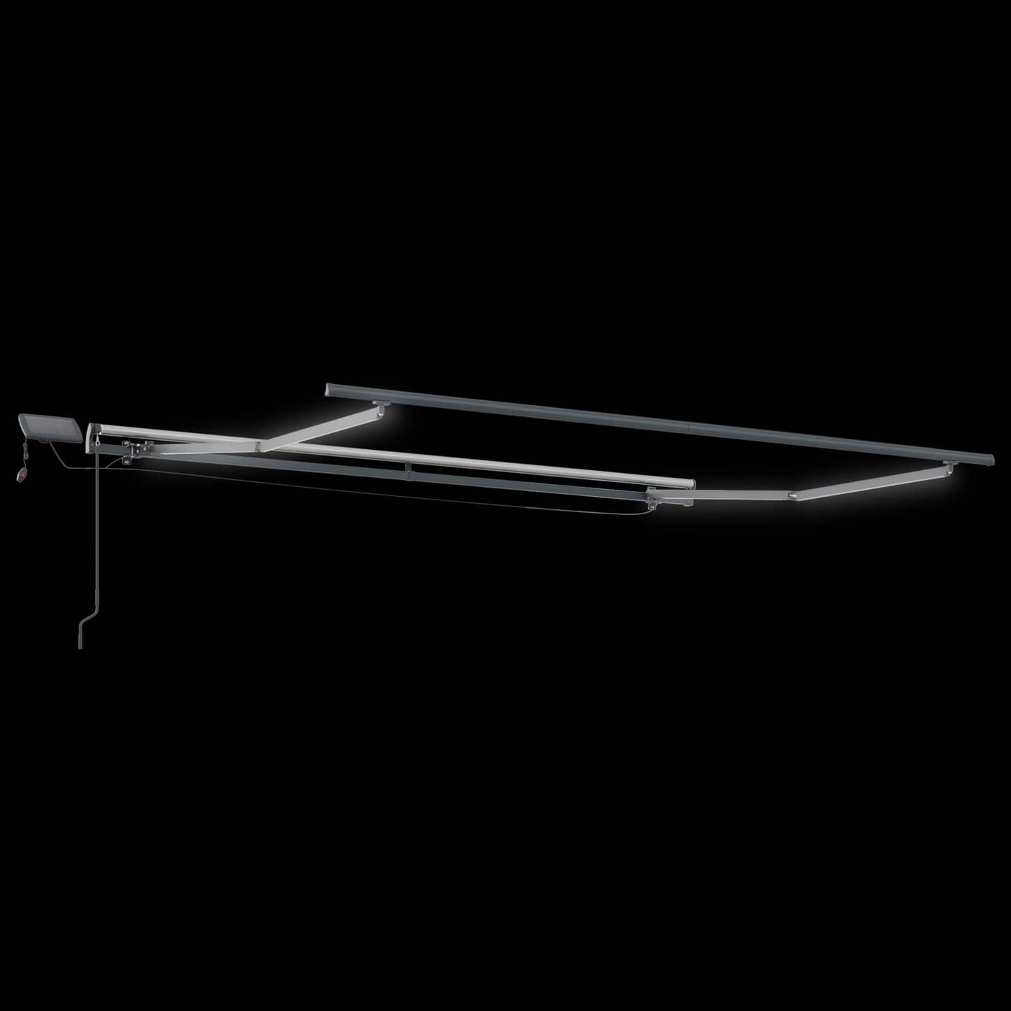 vidaXL Retractable Awning Light Grey and White 600 x 300 cm 5