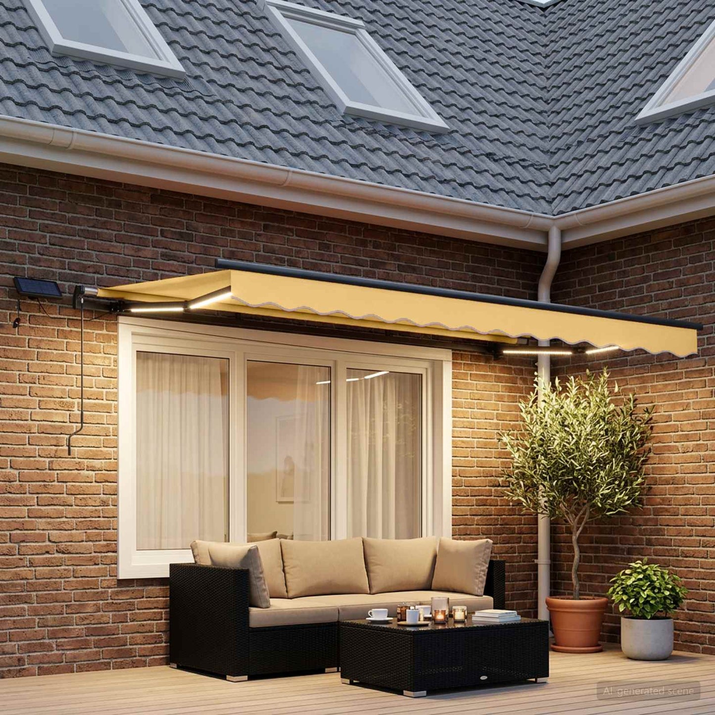 vidaXL Retractable Awning Sand 600 x 300 cm Fabric and Aluminium 3