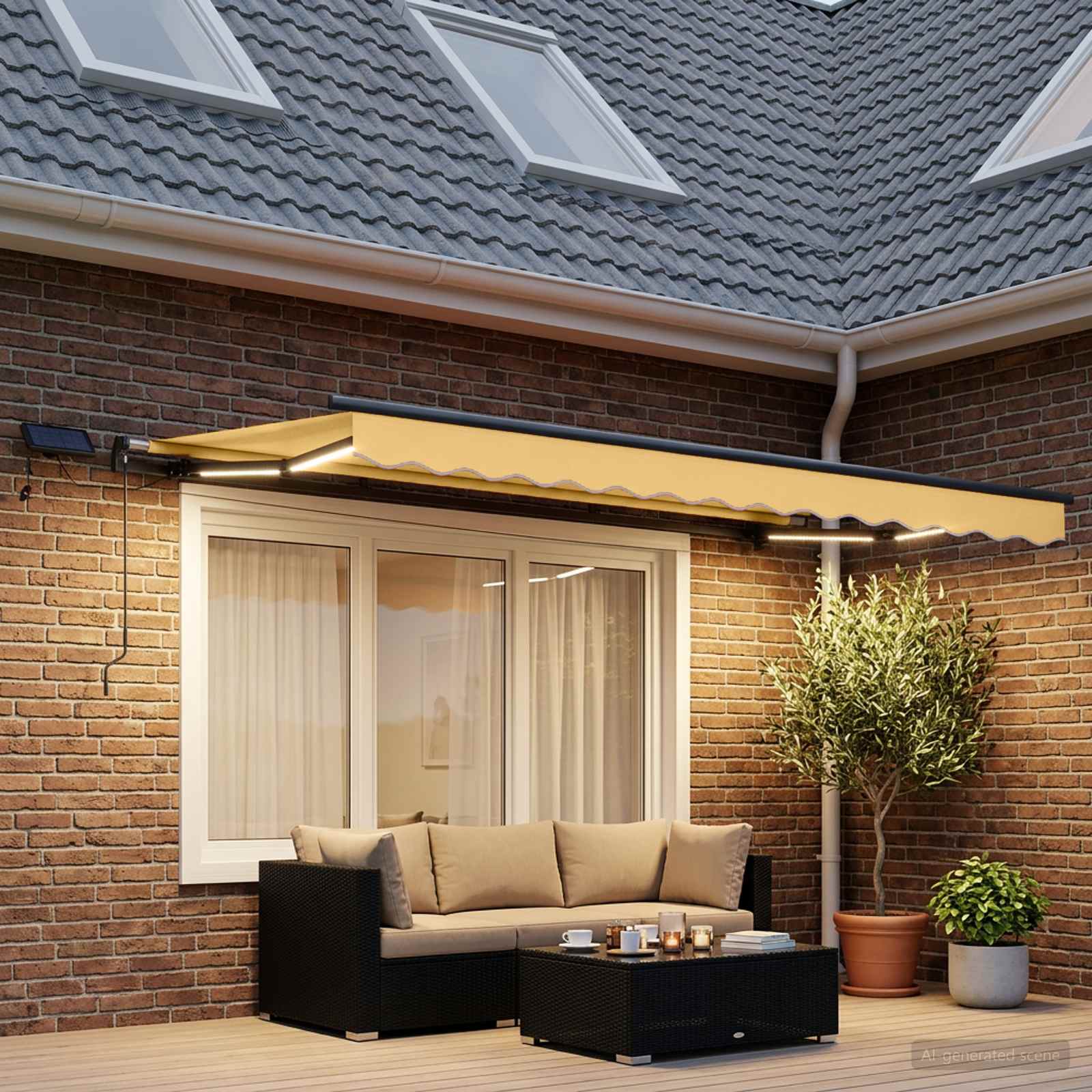 vidaXL Retractable Awning Sand 600 x 300 cm Fabric and Aluminium 3
