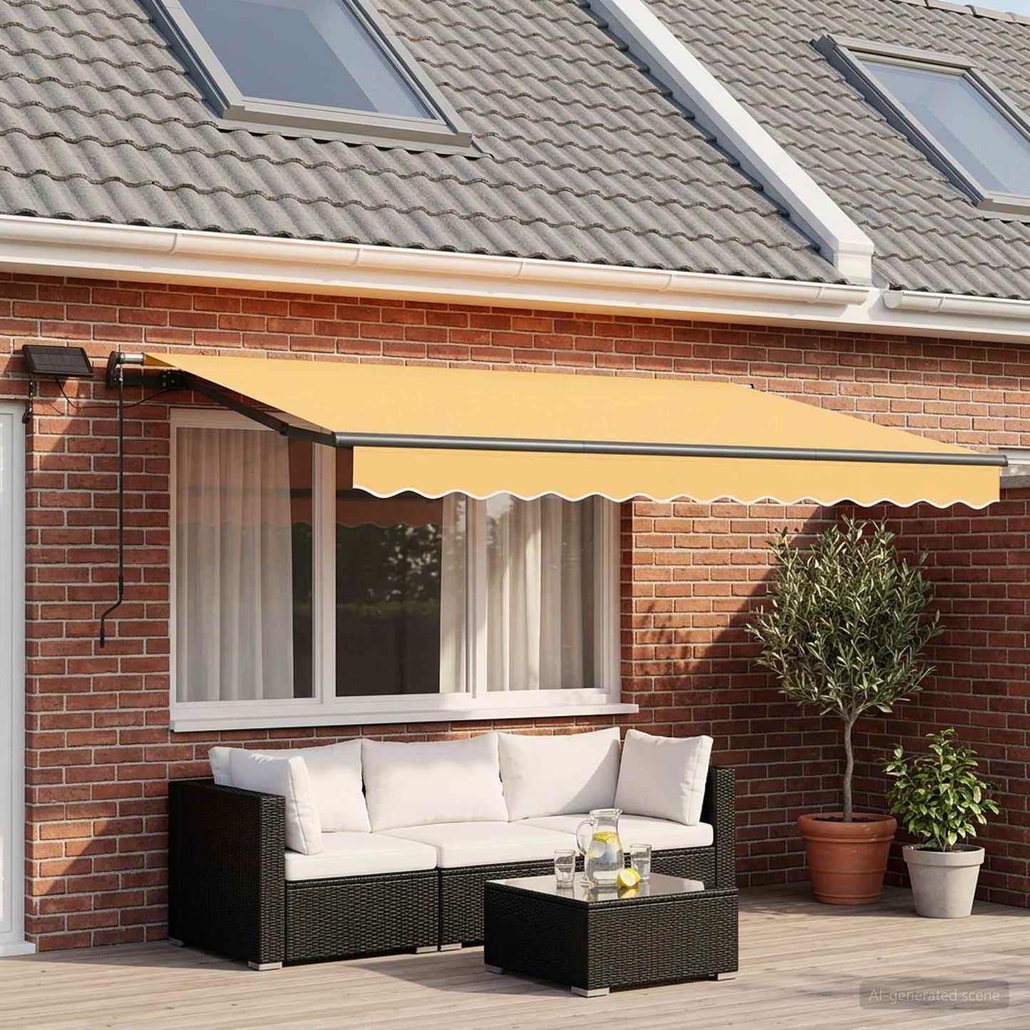 vidaXL Retractable Awning Sand 600 x 300 cm Fabric and Aluminium 1