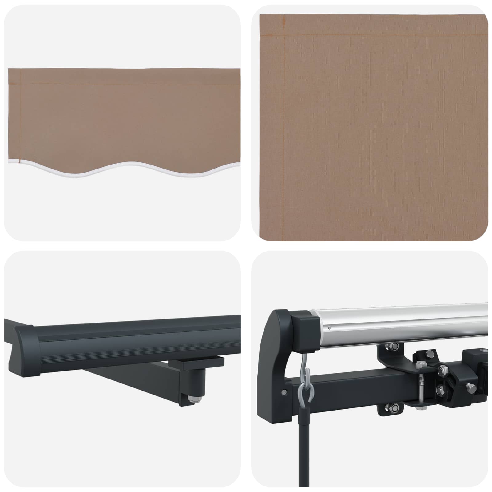 vidaXL Retractable Awning Taupe 600 x 300 cm Fabric and Aluminium 6