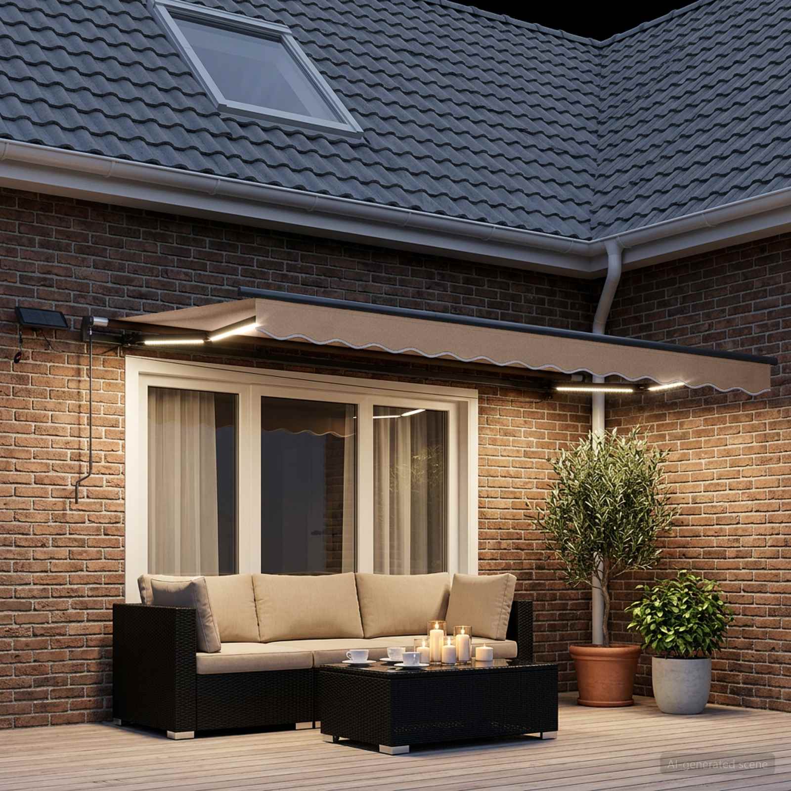 vidaXL Retractable Awning Taupe 600 x 300 cm Fabric and Aluminium 3