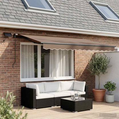 vidaXL Retractable Awning Taupe 600 x 300 cm Fabric and Aluminium 1