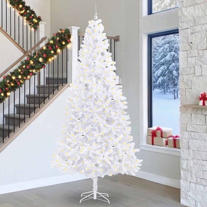 vidaXL Artificial Christmas Tree with Stand White 300 cm PVC and Steel 1