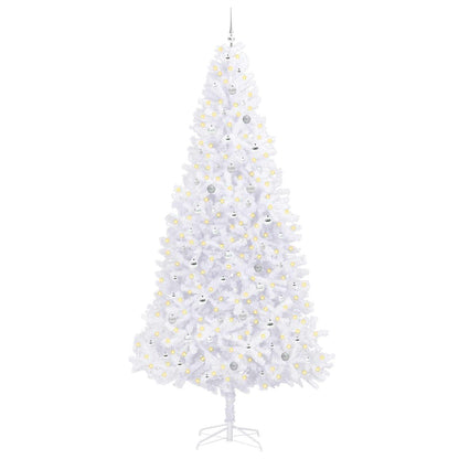 vidaXL Artificial Christmas Tree with Stand White 300 cm PVC and Steel 3
