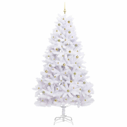 vidaXL Artificial Hinged Christmas Tree White 270 cm PVC and Steel 4