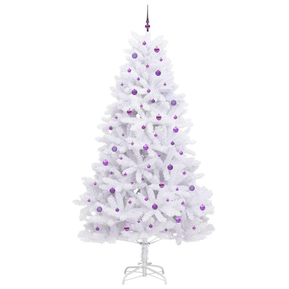 Artificial Hinged Christmas Tree White PVC and Steel 270 cm Lilac