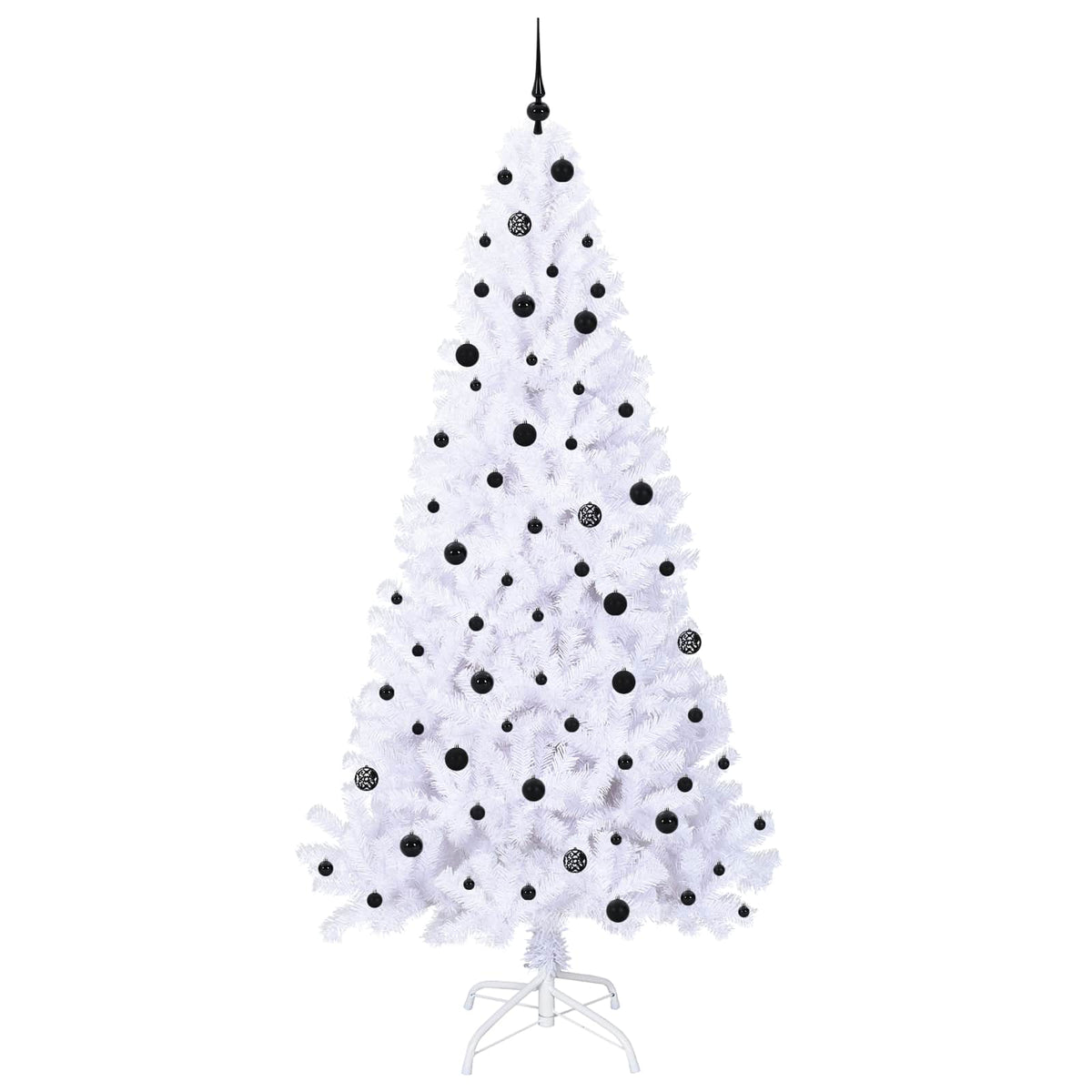 Artificial Christmas Tree with Stand White PVC and Steel 240 cm Black