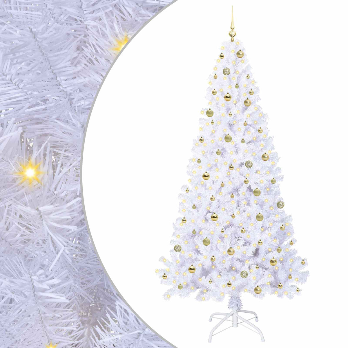 vidaXL Artificial Christmas Tree with Stand White 240 cm PVC and Steel 2
