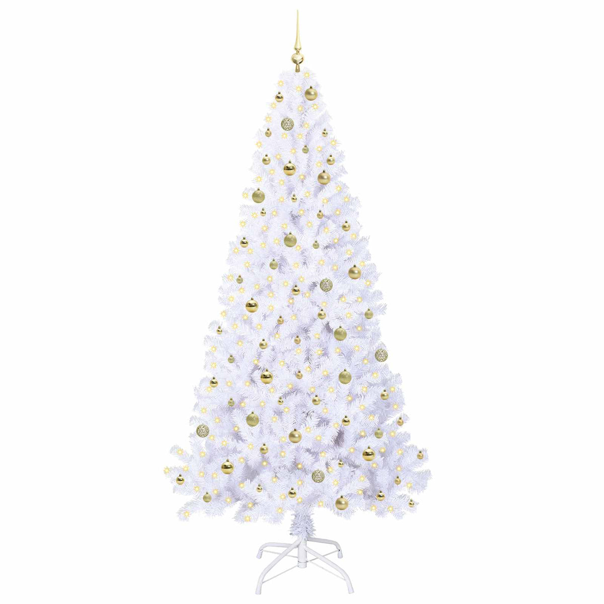 vidaXL Artificial Christmas Tree with Stand White 240 cm PVC and Steel 3