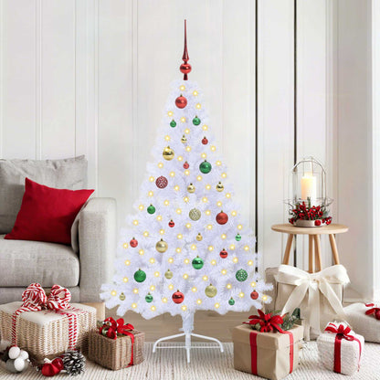 Artificial Christmas Tree with Stand White PVC and Steel Multicolour 150 cm