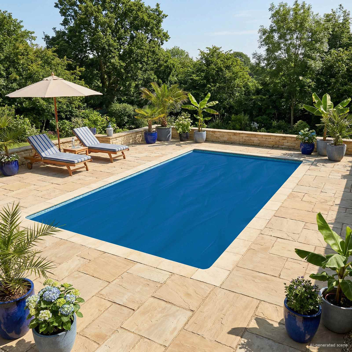 Solar Pool Cover 0.1 mm PE Square Blue 1000 cm 600 cm