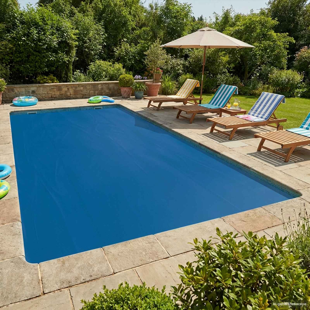 Solar Pool Cover PE Square Blue