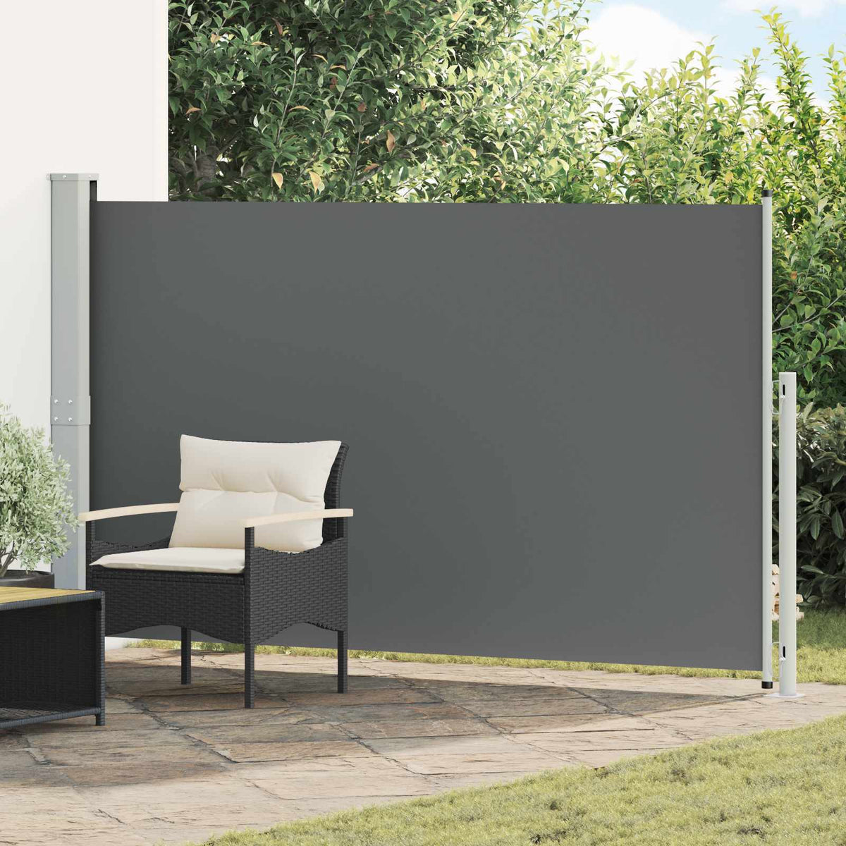 Patio Retractable Side Awning 180x314 cm Drop 300 cm Anthracite