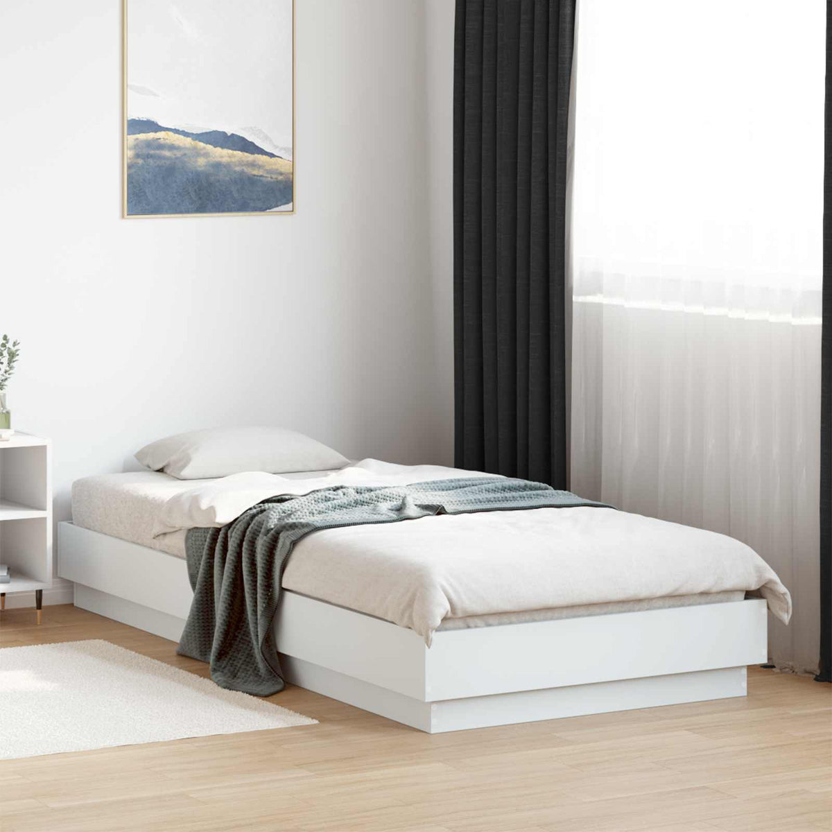 Bed Frame without Mattress Engineered Wood Length 200 cm White 80 cm