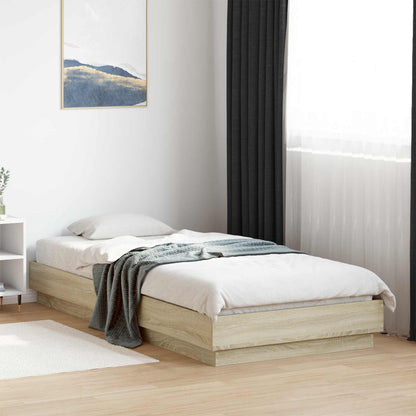 Bed Frame without Mattress Engineered Wood Length 200 cm Sonoma oak 80 cm