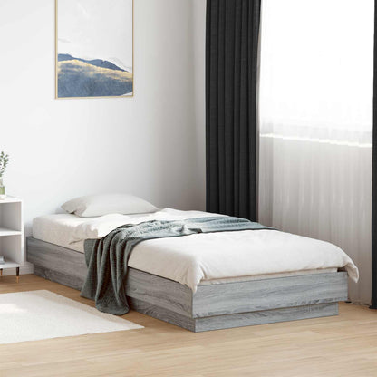 Bed Frame without Mattress Engineered Wood Length 200 cm Grey Sonoma 80 cm