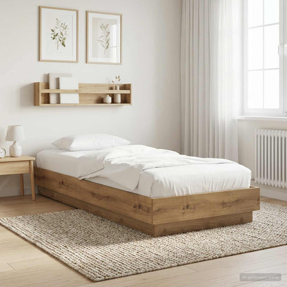 Bed Frame without Mattress Engineered Wood Length 200 cm Artisan oak 80 cm