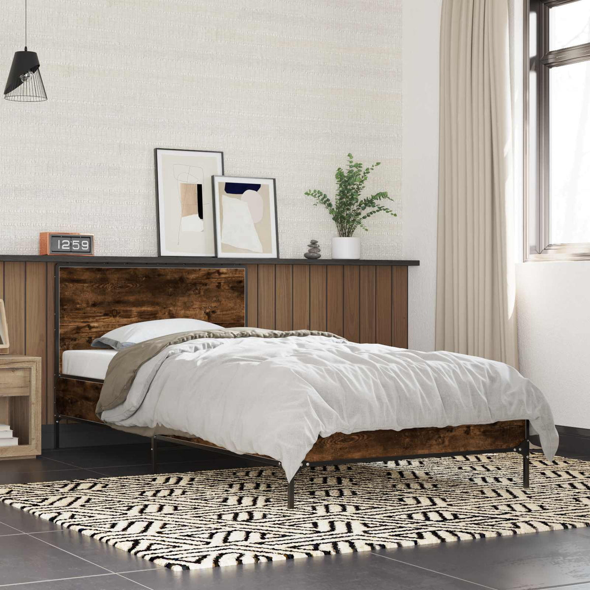 Bed Frame without Mattress Smoked Oak 80 x 200 cm