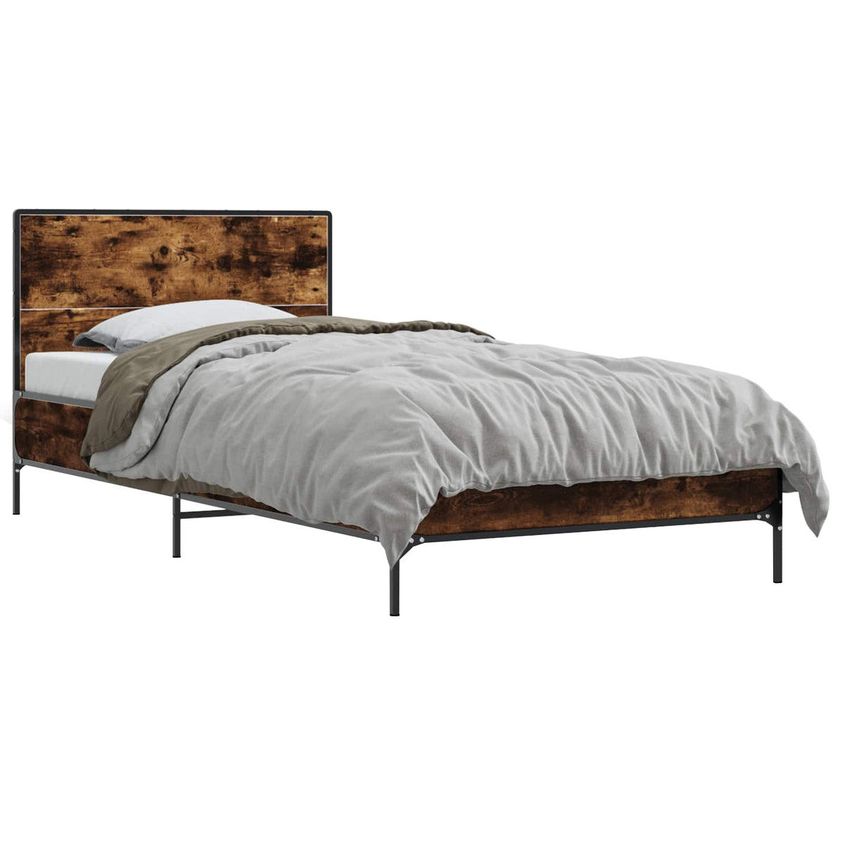 Bed Frame without Mattress Smoked Oak 80 x 200 cm