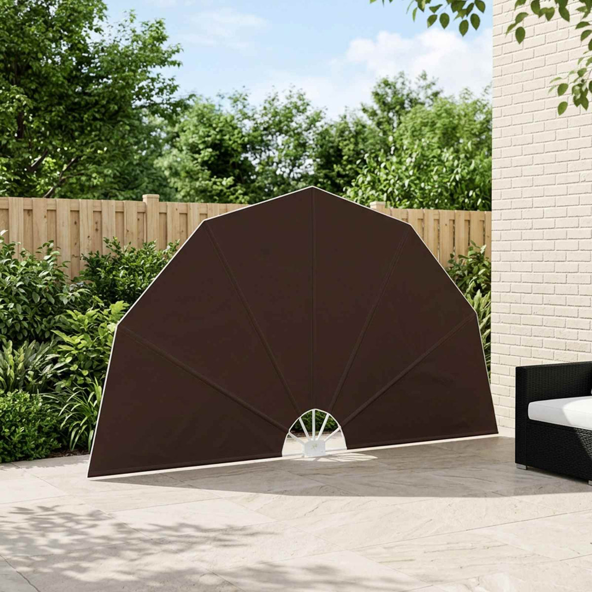 Collapsible Terrace Side Awning Brown 200 cm