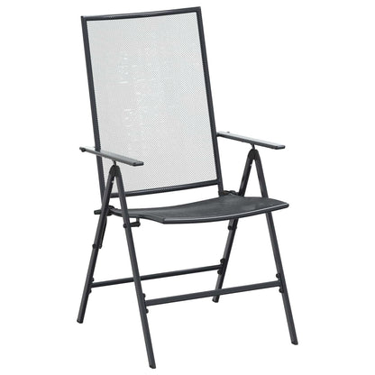 vidaXL Garden Dining Set 9 pcs Anthracite Mesh and Steel 5
