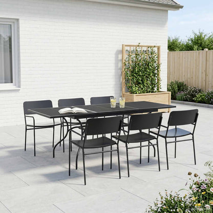 vidaXL Garden Dining Set 7 pcs Anthracite Steel 3